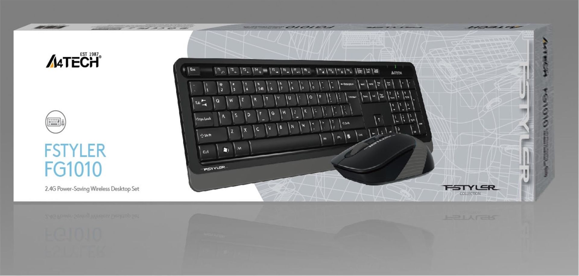 A4 Tech FG1010 2.4G Gri Q Fn-Mm Klavye + Optik Mouse Set