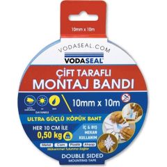 Vodaseal Çift Taraflı Kablo Kanalı Montaj Bandı 10 mm x 10 Metre