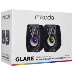 Mikado MD-S23 GLARE 2.0 2.0 Multimedya 3W+3W USB AUX RGB Işıklı Gaming Speaker (Stereo)