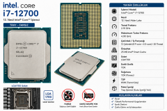 INTEL CORE i7-12700 2.10Ghz 25MB 1700p 12.Nesil TRAY FANSIZ