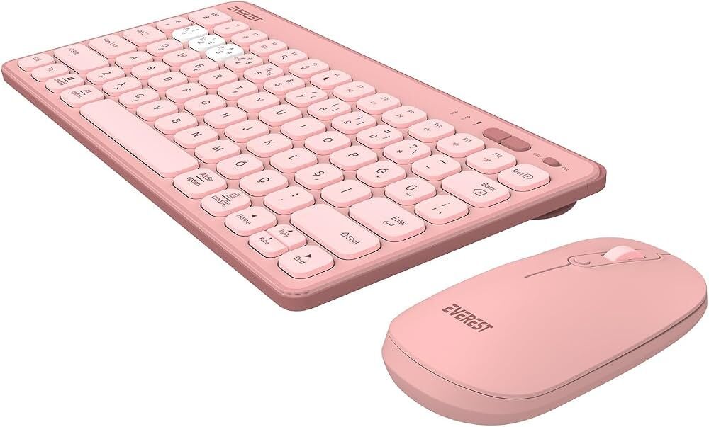 EVEREST LUMI KM-BT903 PEMBE 3IN1 BT + 2.4 1600DPI Q KABLOSUZ KLAVUE MOUSE SET