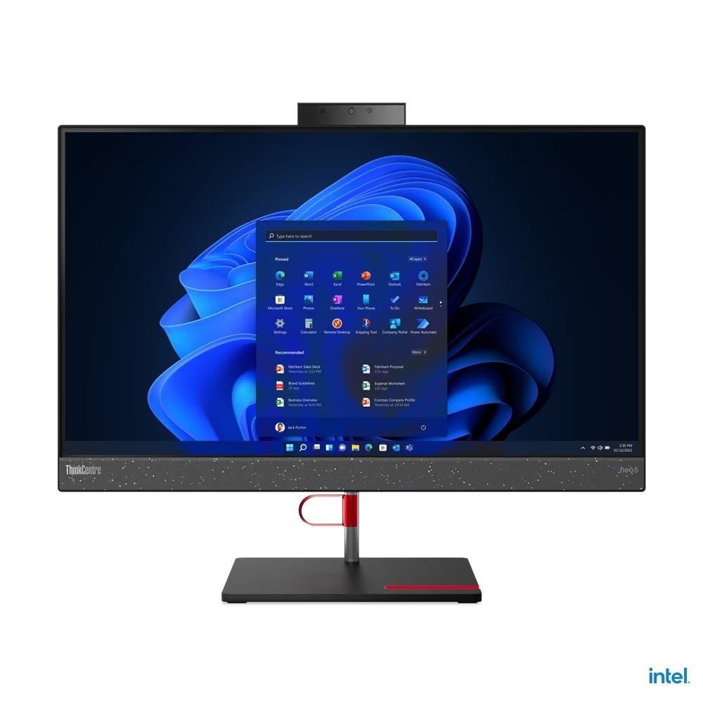 Lenovo ThinkCentre Neo 50a 12B800E0TR Intel Core i5‑12450H 12. Nesil 8GB DDR5‑4800 512GB NVMe SSD 23.8'' Full HD Dokunmatik Ekran FreeDOS Siyah All‑in‑One PC