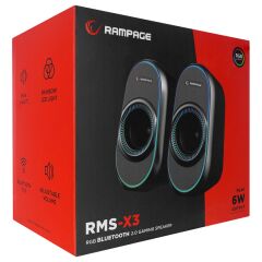 Rampage RMS-X3 2.0 6W Bluetooth + AUX Destekli RGB Işıklı Multimedia Gaming Hoparlör