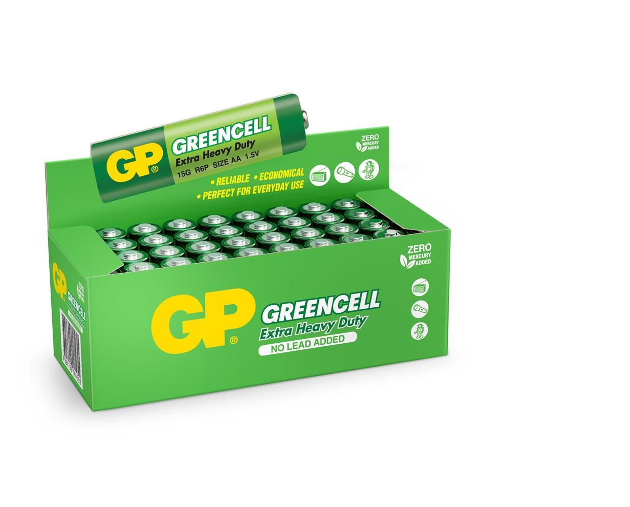GP Greencell R6 AA 1.5V Karbon Çinko Kalem Pil 40'lı Ekonomik Paket GP15G-2S4