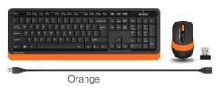 A4 Tech FG1010 2.4G Turuncu Q Fn-Mm Klavye + Optik Mouse Set