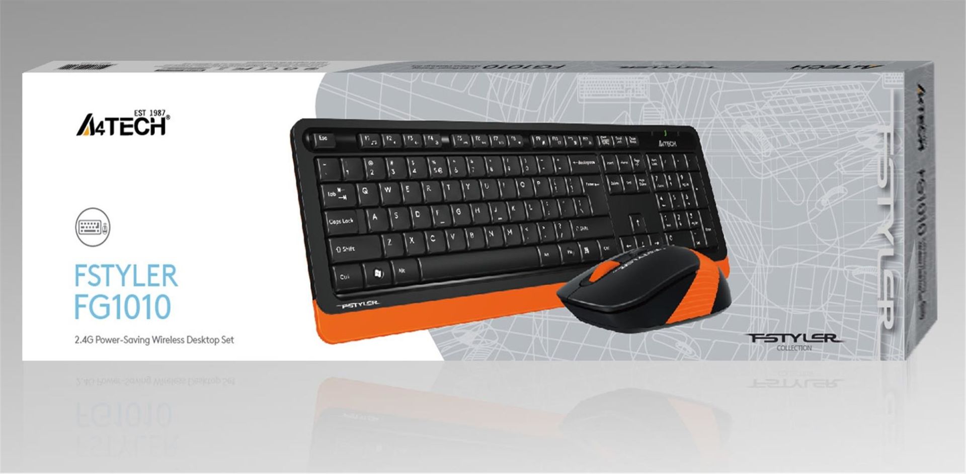 A4 Tech FG1010 2.4G Turuncu Q Fn-Mm Klavye + Optik Mouse Set
