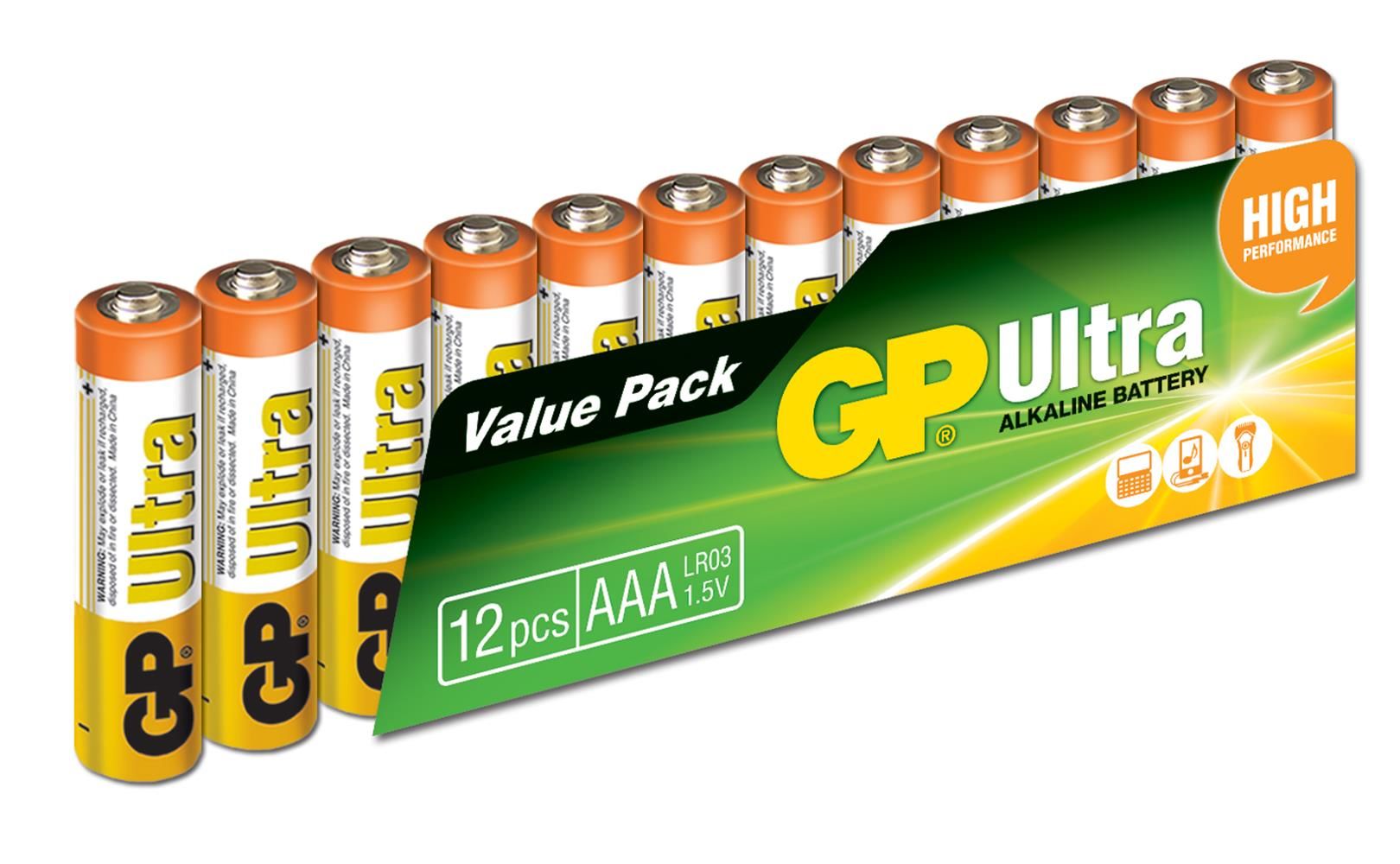 GP G-Tech Ultra AAA LR03 Alkalin İnce Kalem Pil - 12'li Paket (GP24AU-VS12)