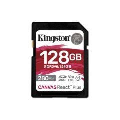 Kingston SDR2V6-128GB Canvas React Plus SDXC UHS-II 280R-100W U3 V60 Full HD/4K SD Hafıza Kartı