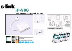 S-link IP-508 Apple iPad 30-Pin USB ve Hafıza Kartı Okuyucu Kamera Bağlantı Kiti