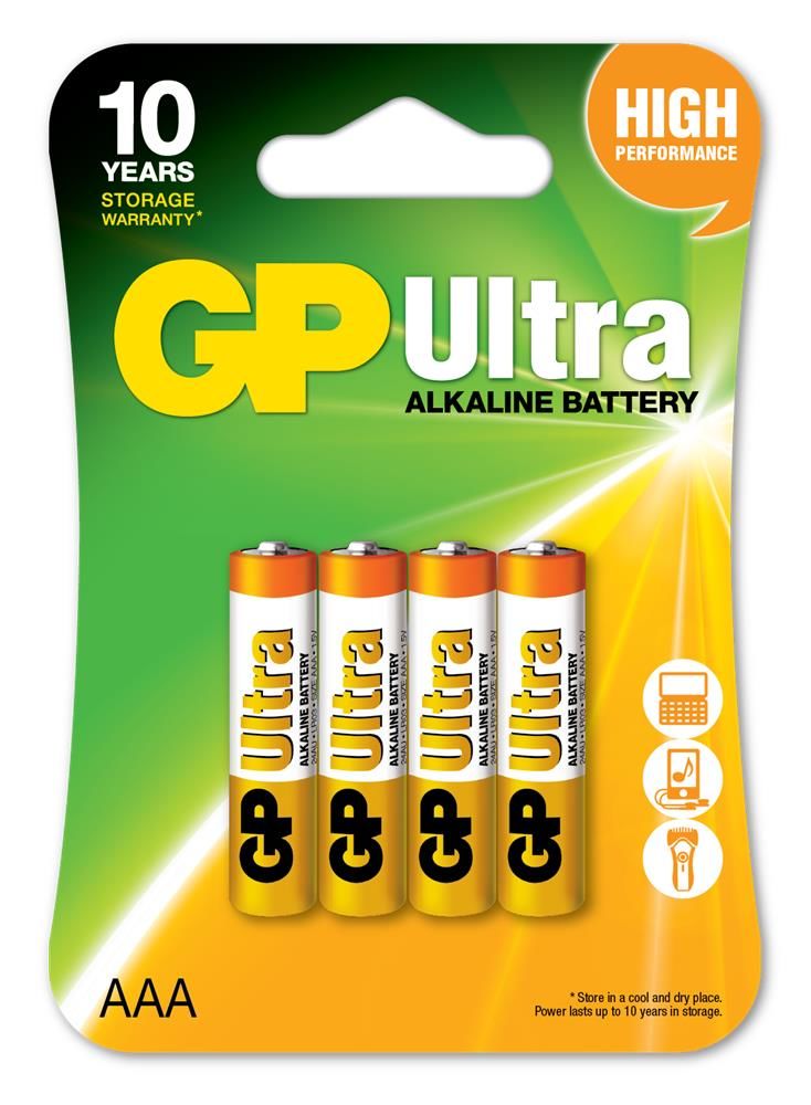 GP G-Tech Ultra AAA LR03 Alkalin İnce Kalem Pil 4'lü Paket GP24AUMB-U4