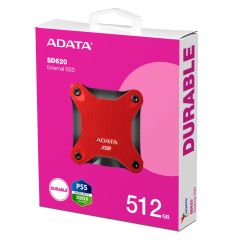 Adata SD620 512GB USB 3.2 Gen2 Kırmızı Taşınabilir Harici SSD