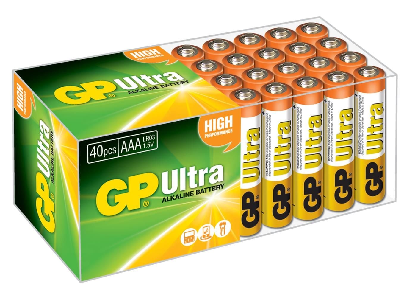 GP Ultra G-Tech LR03 AAA 1.5V Alkalin İnce Kalem Pil 40'lı Ekonomik Paket GP24AUT-2B40