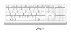 A4 Tech FK10 Q USB Fstyler Beyaz TR Fn-Multimedya Klavye