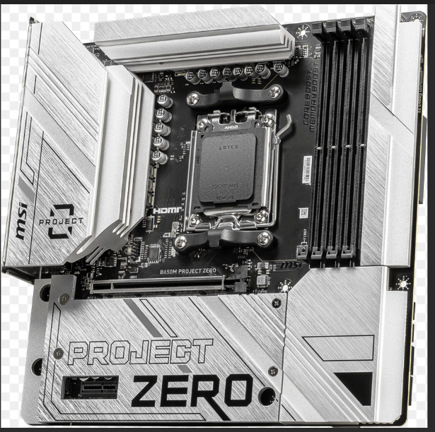 MSI B650M Project Zero AMD B650 DDR5 7600MT/s HDMI DisplayPort 2xM.2 USB mATX AM5 Anakart AMD Ryzen 9000 / 8000 / 7000 Serisi Uyumlu