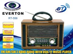 Everton Rt-556  Bluetooth Fm-Usb-Tf-Aux  Şarjlı Nostaljik Radyo