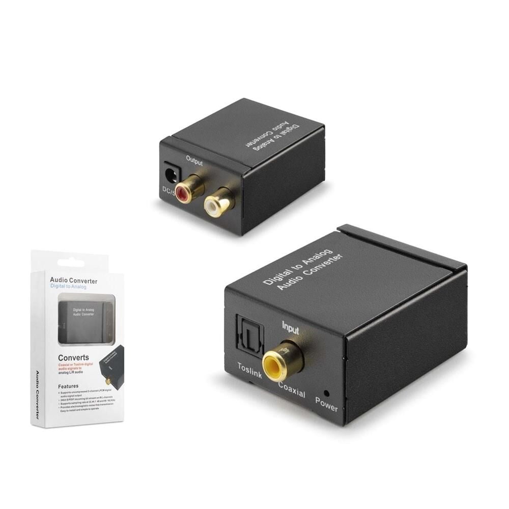 Hadron HDX1300 Digital to Analog Audio Converter (DAC) Optik/Coaxial to RCA 3.5mm Ses Çevirici Siyah