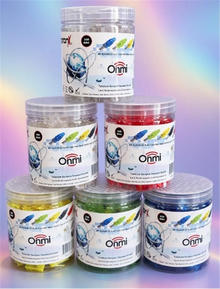 Aronx RJ-45 Cat6 UTP Mavi Yeni Nesil Bottle Modular Plug (100 Adet) Konnektör