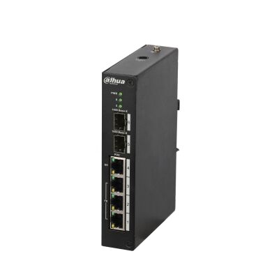 Dahua PFS3206-4P-96 4 Port Fast Ethernet PoE Switch 96W 4xFE + 2xGE/SFP Endüstriyel Yönetilemez Network Switch