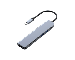 Frisby FA-7684C Type-C 7-in-1 Çok Fonksiyonlu Hub (USB-C + HDMI + SD/TF + USB 3.0 + PD + USB-C)