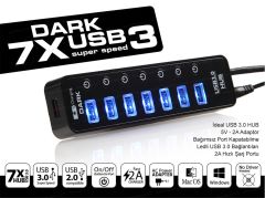 Dark DK-AC-USB371 7 Port USB 3.0 Hub ve 1 Port Hızlı Şarj Adaptörlü Çoklayıcı