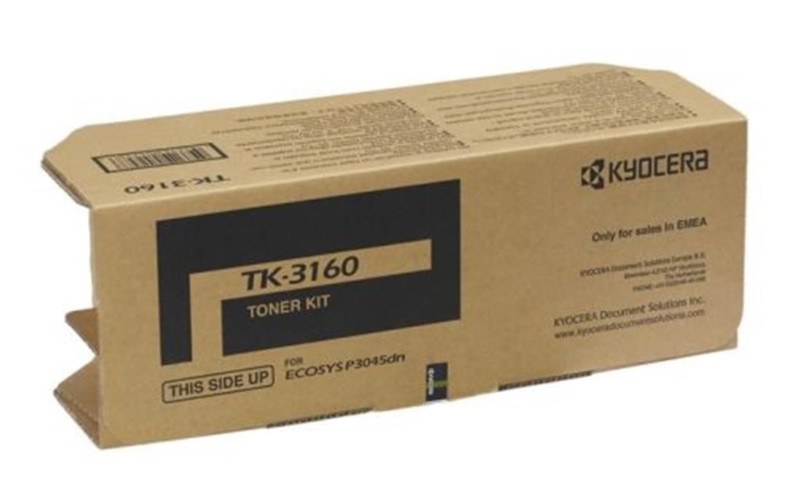 Kyocera TK-3160 Siyah (Black) Orijinal Toner Kartuşu (12.500 Sayfa)