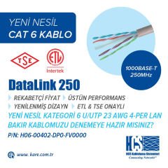 HCS U/UTP Cat6 LSOH 500 Metre 23 AWG 4x2x23 Turuncu PVC Dış Kılıf Bulk Network Kablosu
