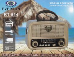 Everton RT-554 Bluetooth FM-USB-TF-AUX Şarjlı Nostaljik Radyo