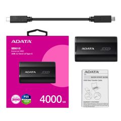 Adata SD810 4TB USB 3.2 Gen2x2 Type-C Harici SSD (Siyah)