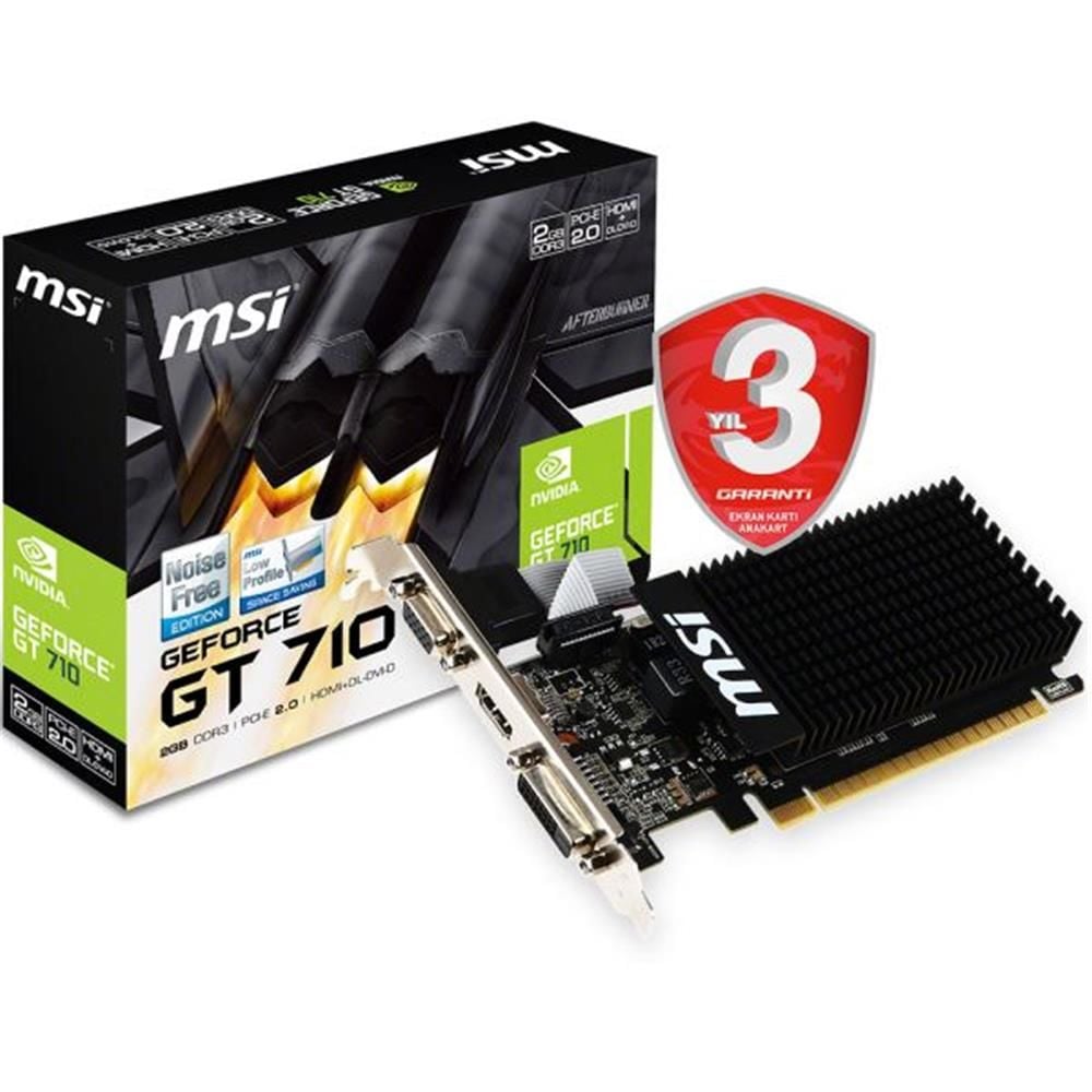 MSI VGA GT 710 2GD3H LP GT710 2GB DDR3 64Bit DX12 PC Ekran Kartı