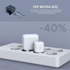 AUKEY PA-B1L-WH 30W OMNİA II Mini GaN Type-C PD Şarj Adaptörü Beyaz, Kompakt ve Hızlı Şarj Özelliği