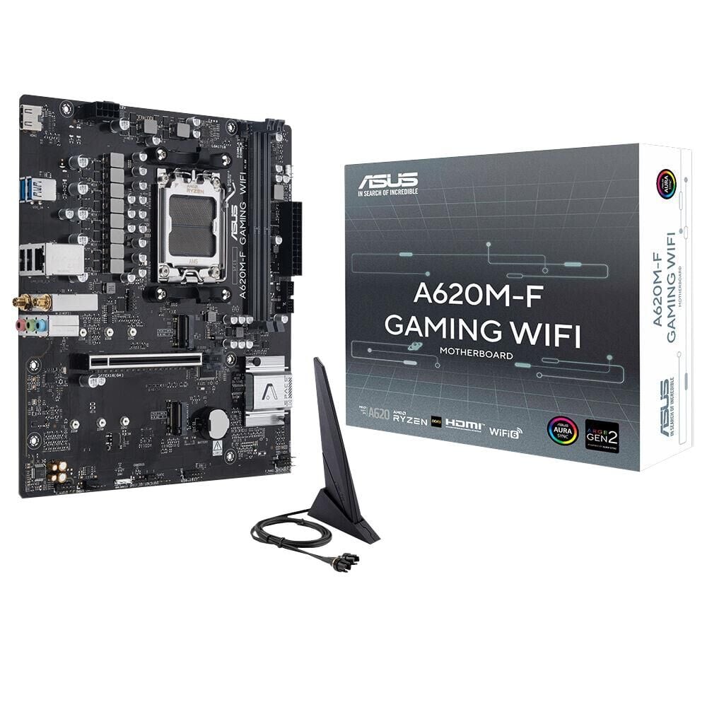 ASUS Prime A620M‑F GAMING WIFI AMD A620 AM5 Soket DDR5 8000 MHz (OC) 2 × DIMM Dual Channel 2 × M.2 PCIe 4.0×4 HDMI Realtek 2.5 Gb Ethernet USB 5 Gbps mATX Anakart