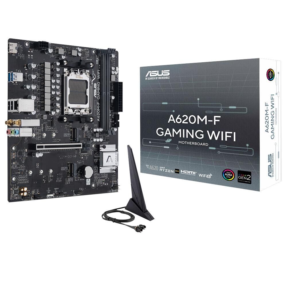 ASUS Prime A620M‑F GAMING WIFI AMD A620 AM5 Soket DDR5 8000 MHz (OC) 2 × DIMM Dual Channel 2 × M.2 PCIe 4.0×4 HDMI Realtek 2.5 Gb Ethernet USB 5 Gbps mATX Anakart