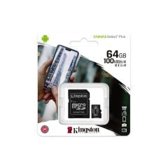 Kingston SDCS2-64GB 64GB microSDXC Canvas Select Plus A1 C10 Hafıza Kartı + Adaptör