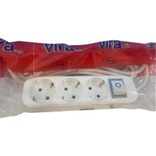 Vira 3lü 5mt Anahtarlı Topraklı Priz