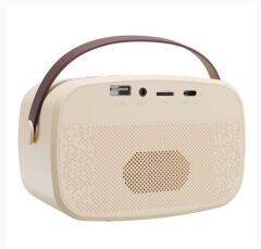 Mikado MD-57BT Endless 5W Taşınabilir Bluetooth Hoparlör ve Çift Kablosuz Karaoke Mikrofon Seti - Bej