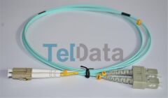Teldata TLD-SCLCOM31 SC/UPC - LC/UPC Multi Mode Duplex OM3 50/125 1 Metre Fiber Optik Patchcord