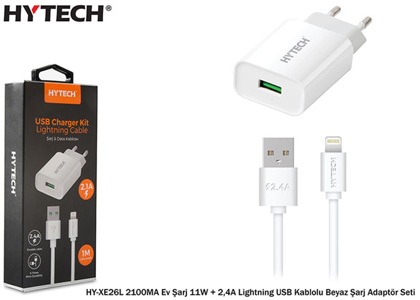 Hytech HY-XE26 2100mA 11W USB-A Hızlı Ev Şarj Cihazı (Başlık)