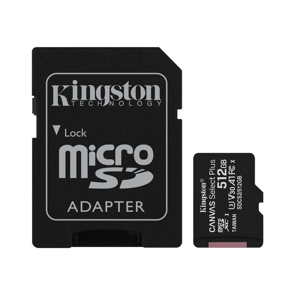 Kingston SDCS2-512GB 512GB microSDXC Canvas Select Plus A1 C10 Hafıza Kartı + Adaptör