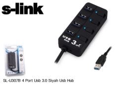 S-Link SL-U307B Siyah 4 Port USB 3.0 Çoklayıcı