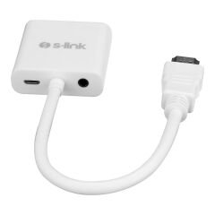 S-link SL-HVS13 HDMI Erkek to VGA Dişi + Audio + Micro USB Beslemeli Dönüştürücü