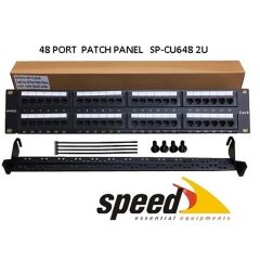 Speed SP-CU648 19'' 2U 48 Port Cat6 UTP Dolu Patch Panel (Arka Kablo Düzenleyici Bar Dahil)