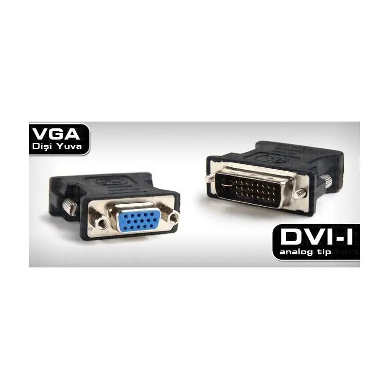 Dark DK‑HD‑ADVIXVGA DVI‑I 24+5 Pin (Analog + Dijital) Erkek to VGA Dişi Adaptör 1080p Full HD Dönüştürücü