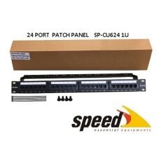 Speed SP-CU624 1U 19 inç 24 Port CAT6 UTP Dolu Patch Panel (Arka Kablo Düzenleyici Bar Dahil)