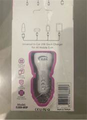 Elba ELB28-AR3P 3.4A Çift USB Portlu Hızlı Araç Şarj Adaptörü