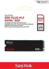 SanDisk SSD Plus 500GB NVMe M.2 2280 PCIe Gen 3.0 x4 SSD (2400MB Okuma / 1500MB Yazma) - SDSSDA3N-500G-G26