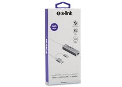 S-link Swapp SW-U220 4 Port Type-C USB 2.0 Gri Hub
