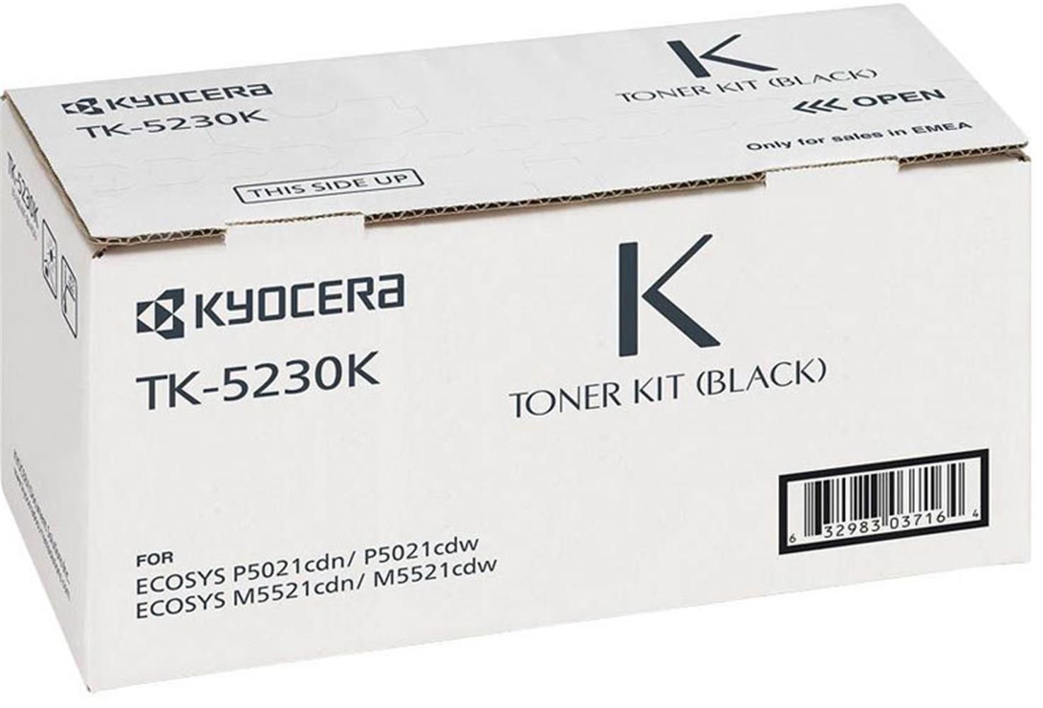 Kyocera TK-5230K Black (Siyah) Orijinal Toner Kartuşu (1T02R90NL0) 2.600 Sayfa