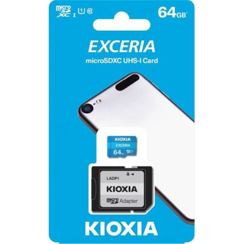 Kioxia 64GB Exceria microSDXC UHS-I C10 100MB/s Hafıza Kartı