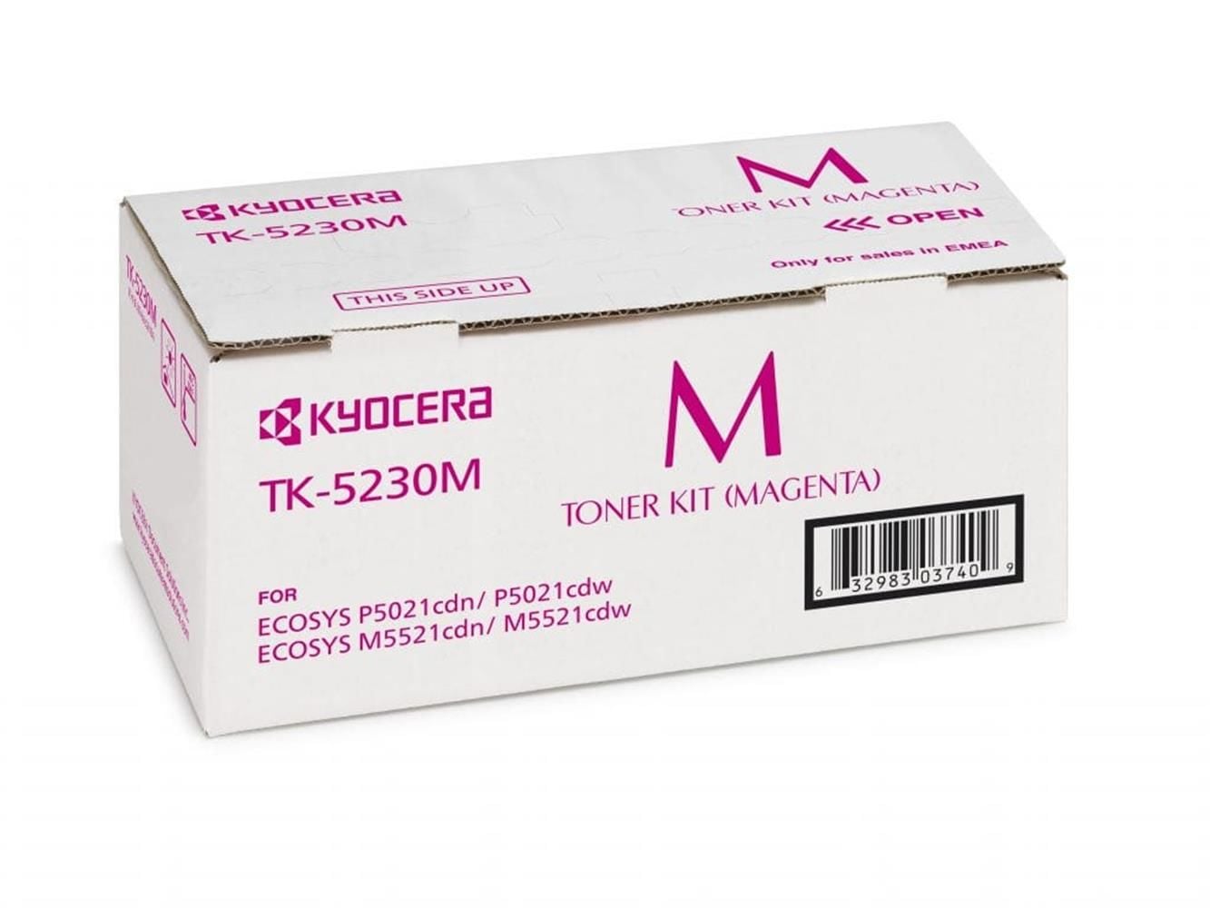 Kyocera TK-5230M Magenta (Macenta) Orijinal Fotokopi Toneri - ECOSYS M5521 / P5021 Serisi (1T02R9BNL0)