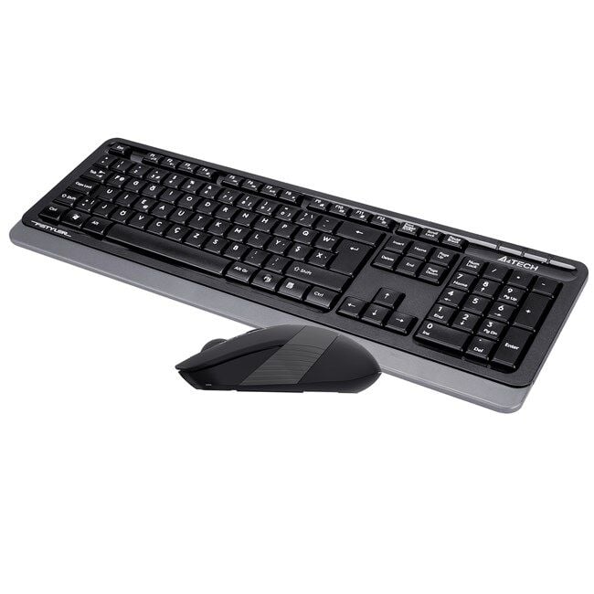 A4 Tech Fstyler FG1010-F Multimedya Kablosuz F Klavye Mouse Seti Gri